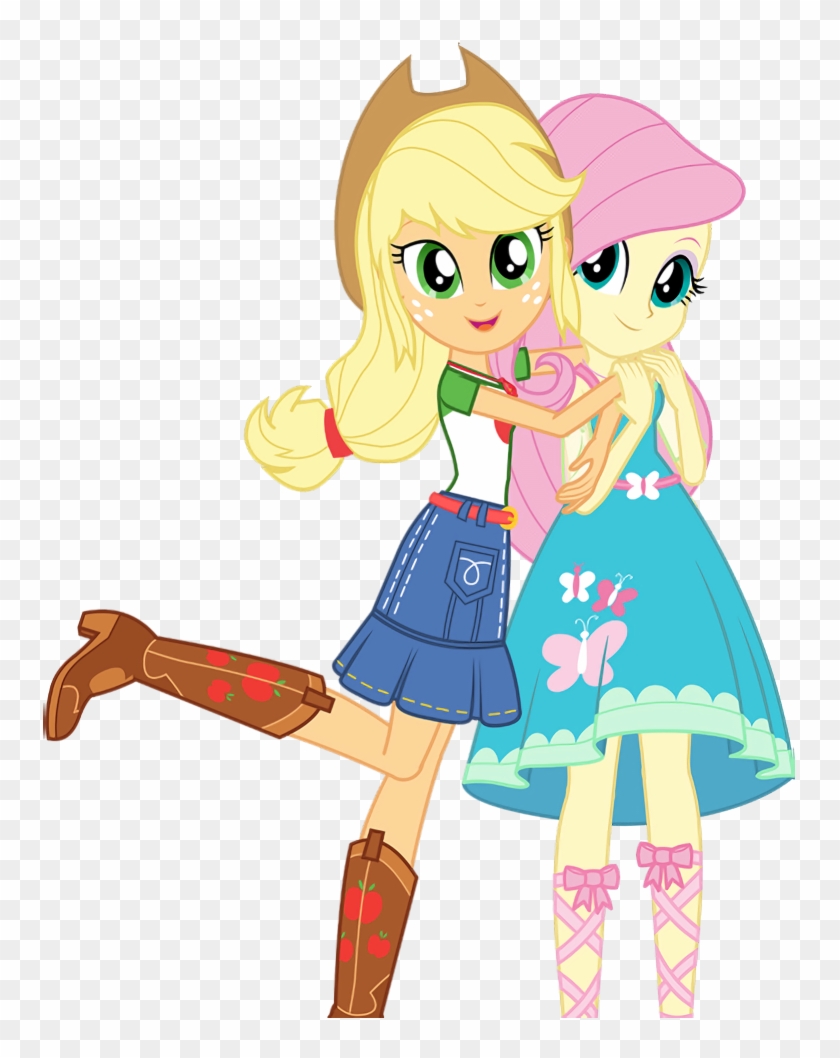 Applejack, Clothes, Equestria Girls, Fluttershy, Official, - Equestria Girls Better Together Fluttershy And Applejack #283922