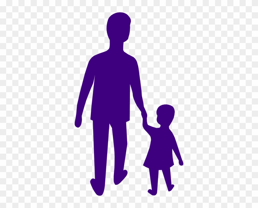 Purple Adult Child Holding Hands Clip Art - Kid And Adult Holding Hands #283959