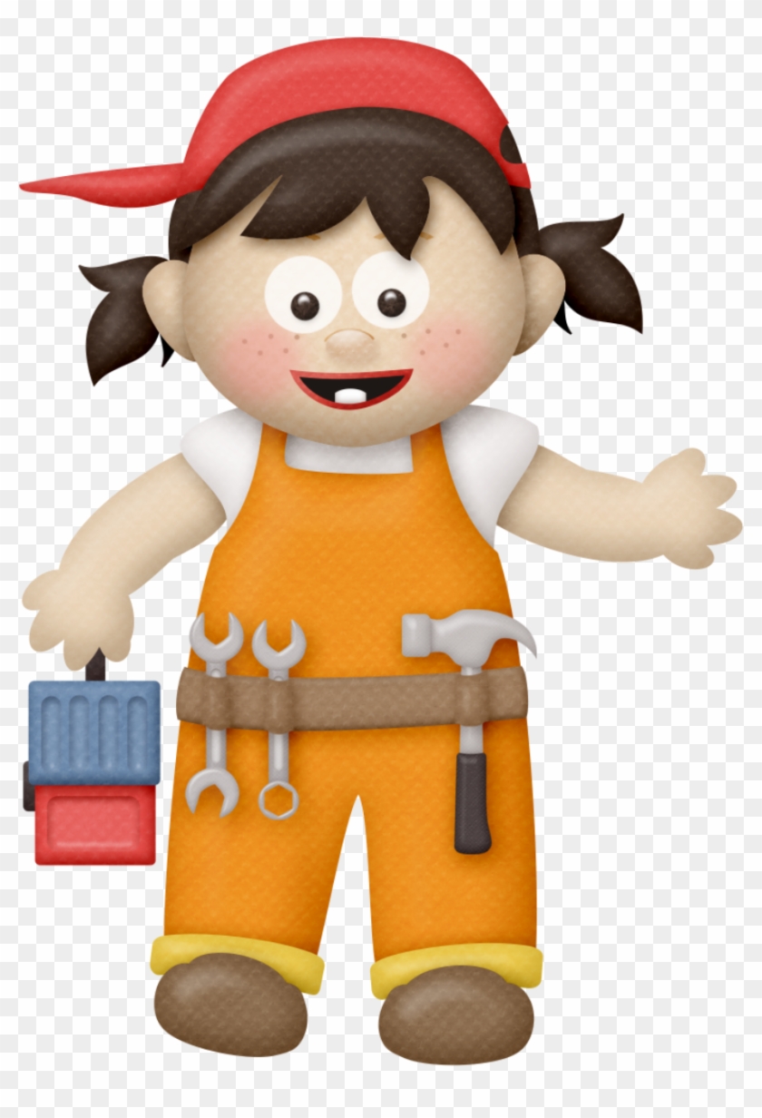 Image Petite Fille, Fille Garçon, Petites Filles, Ouvrier - Girl Construction Worker Clipart #284284