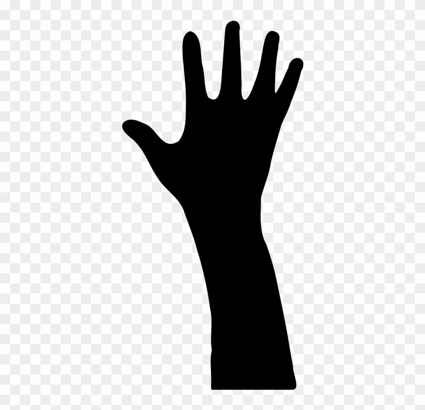 Free Raised Hand In Silhouette - Arm And Hand Silhouette #284366