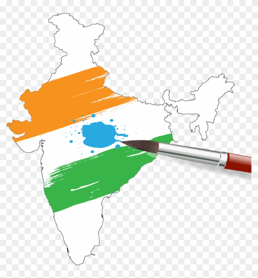 India Map Painting Clip Art - Map Of India #284382