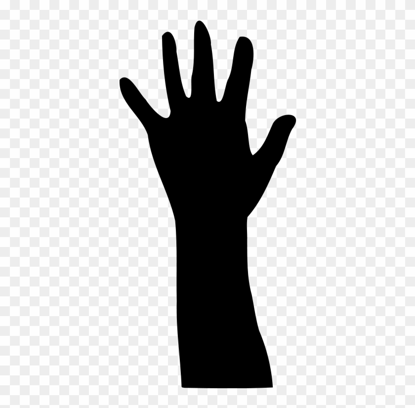 Free Raised Hand In Silhouette - Silhouette #284385