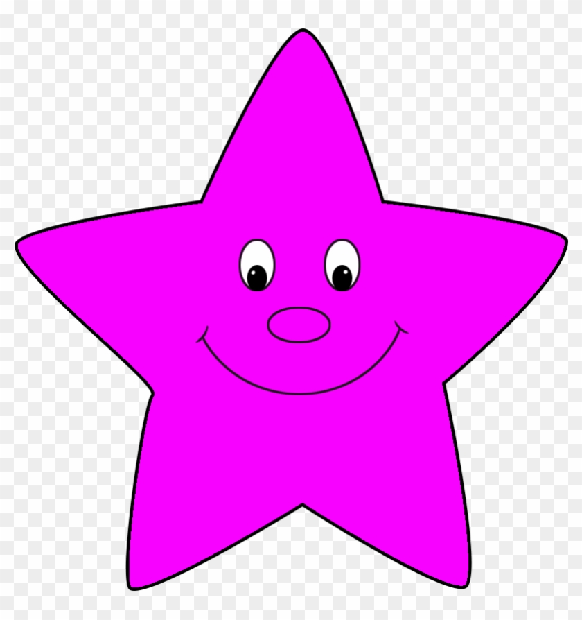 Stock Vector Pink Cartoon Star Clip - Smiley Face Purple #284419