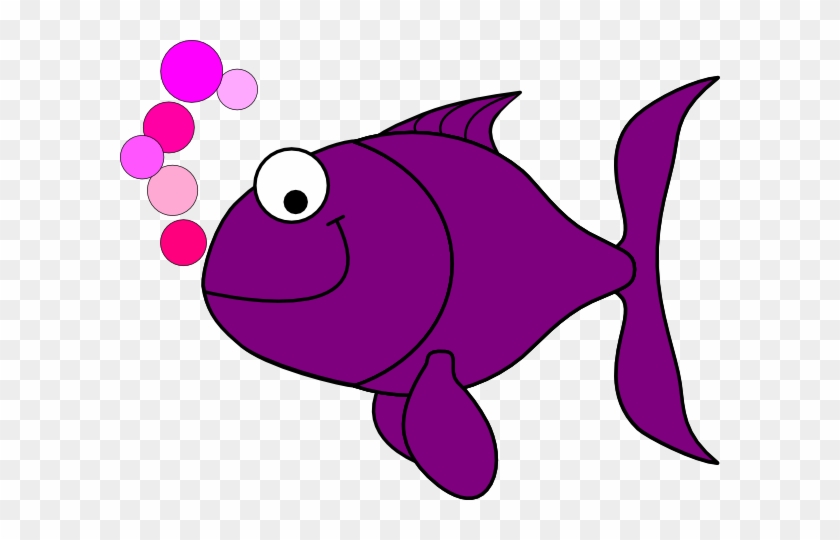 Purple Smiling Goldfish Clip Art At Clker - Red Fish Clip Art #284436