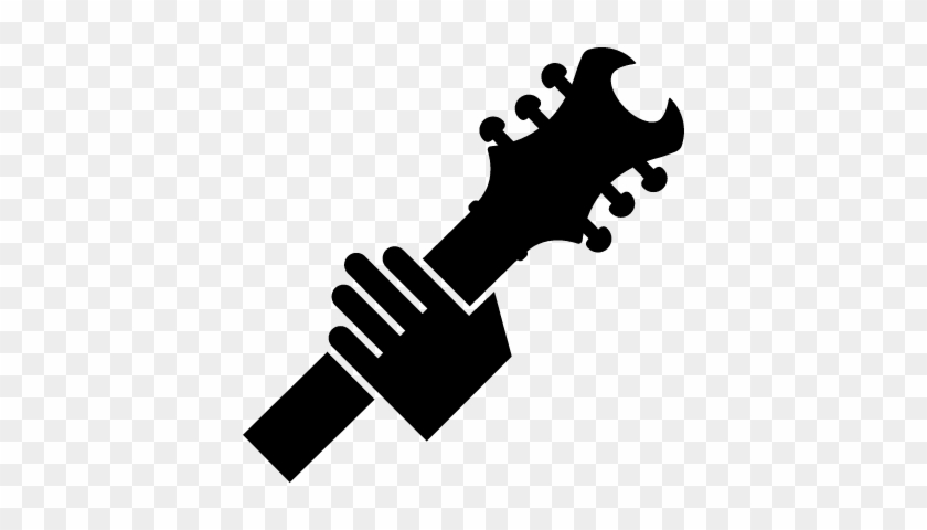Hand Holding A Guitar Vector - Hand Playing Guitar Vector #284473