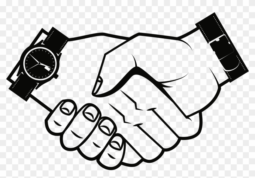 Big Image - Shaking Hands Clipart Black And White #284484