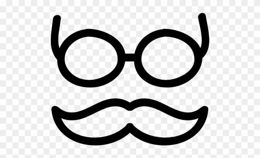 Mustache And Glasses Hand Drawn Outlines Vector - Hand Drawn Glasses #284577