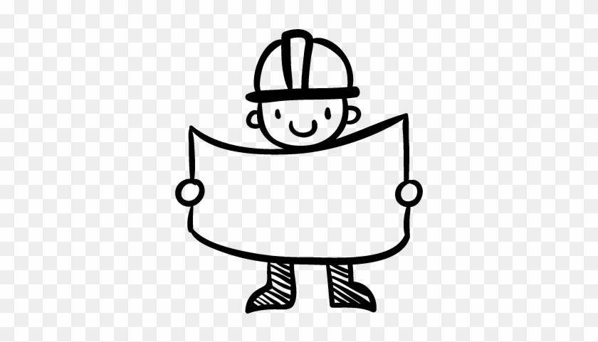 Constructor Hand Drawn Worker Vector People Working Drawing Easy