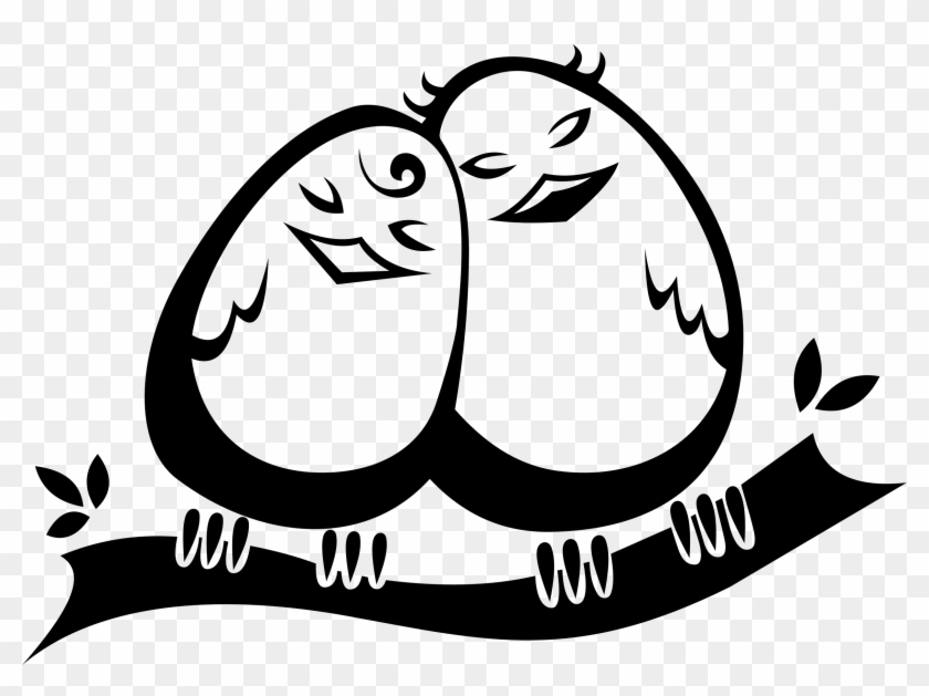 Lovebird Clipart Black And White - Birds In Love Clipart Transparent #284673