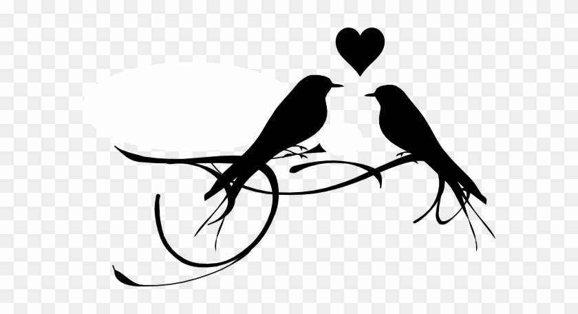 Free Love Birds Black And White Clip Art - Lovebirds Clip Art Black & White #284675