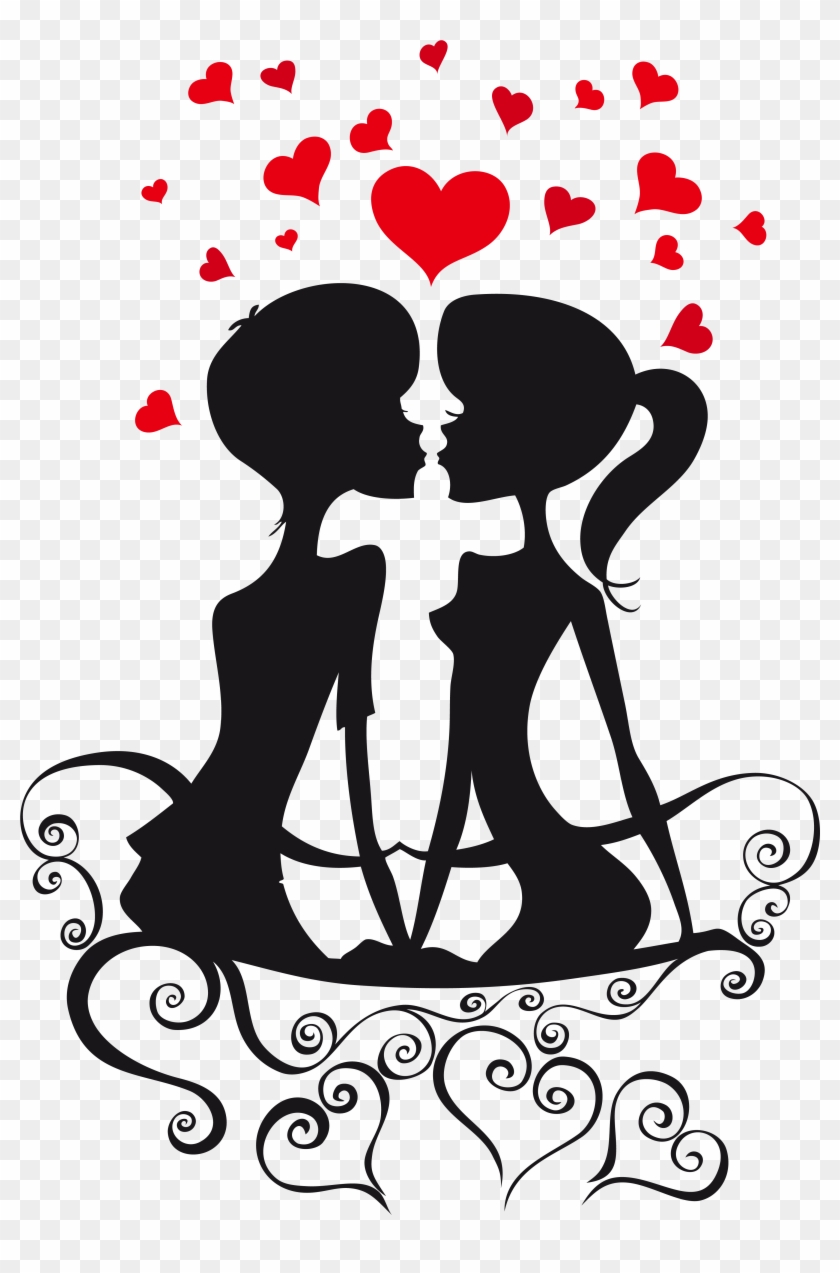 Pretty Looking Clip Art For Love Couple Silhouettes - Happy Monthsary #284699