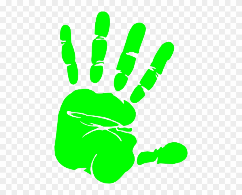 Lime Hand Print Clip Art At Clker - Hand Print Clip Art Black And White #284715