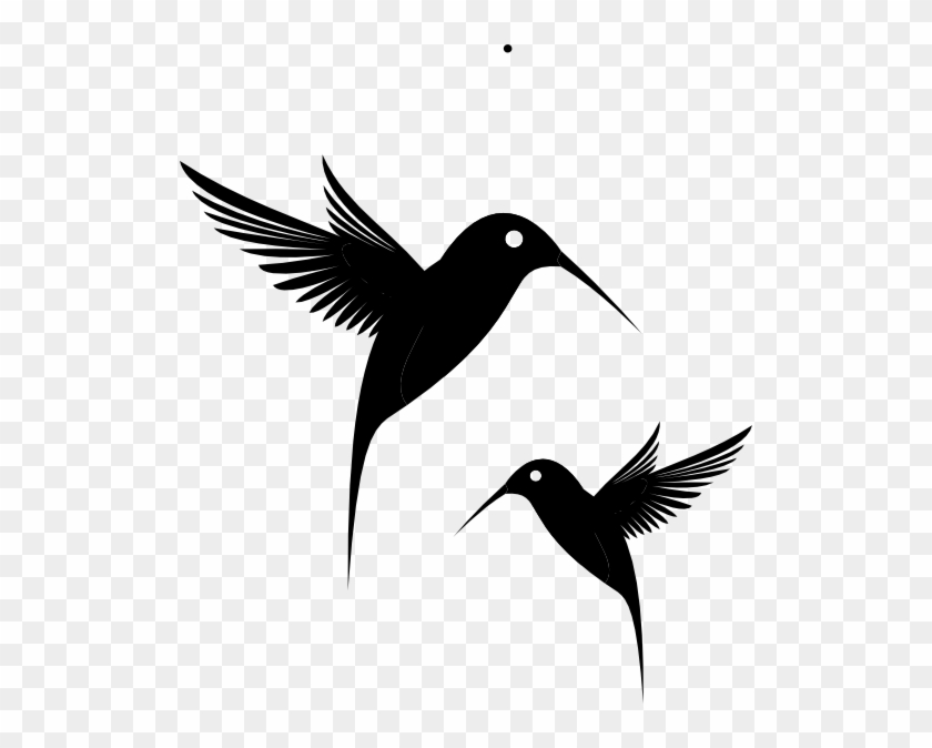Black Humming Bird Clip Art - Hummingbird Black And White #284792