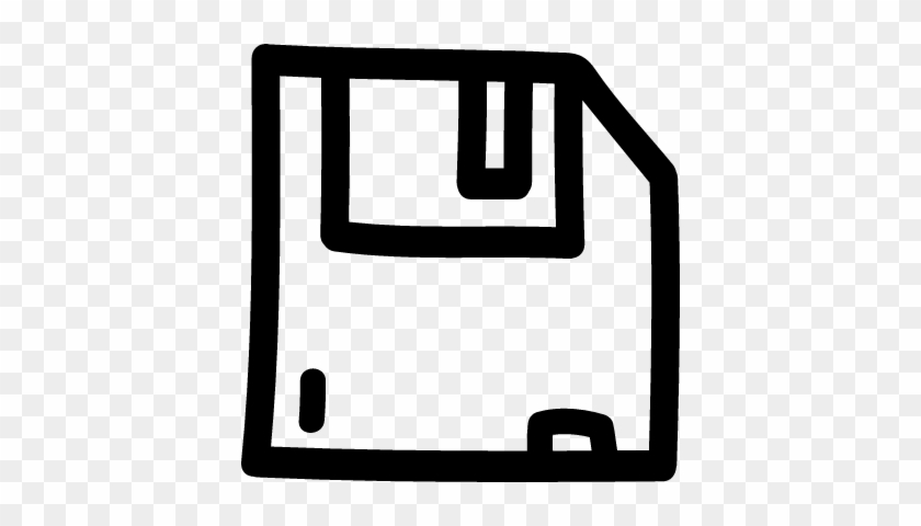 Save Hand Drawn Interface Floppy Disc Symbol Vector - Symbol #284811