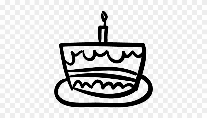 Birthday Cake Hand Drawn Celebration Food Vector - Hand Drawn Birthday Cake #284816