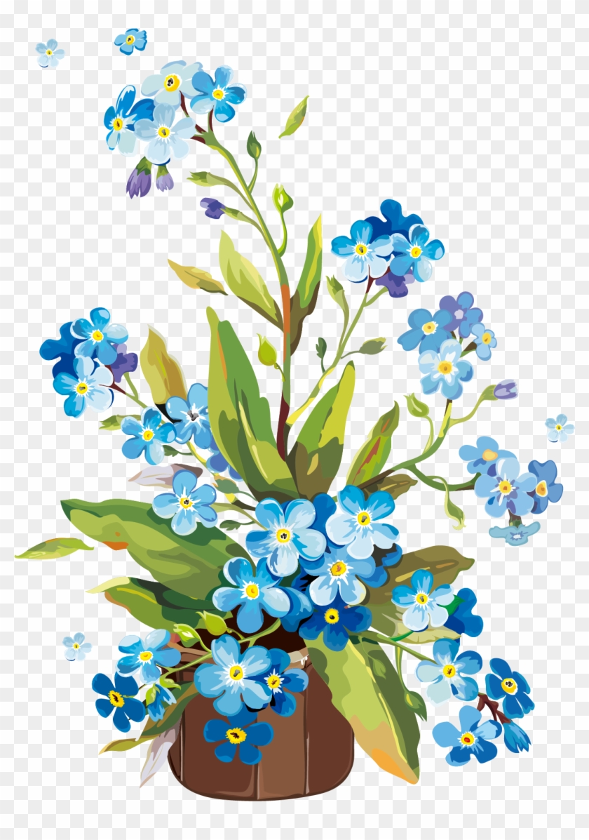 Flower Gouache Clip Art - Flower Gouache Clip Art #284920