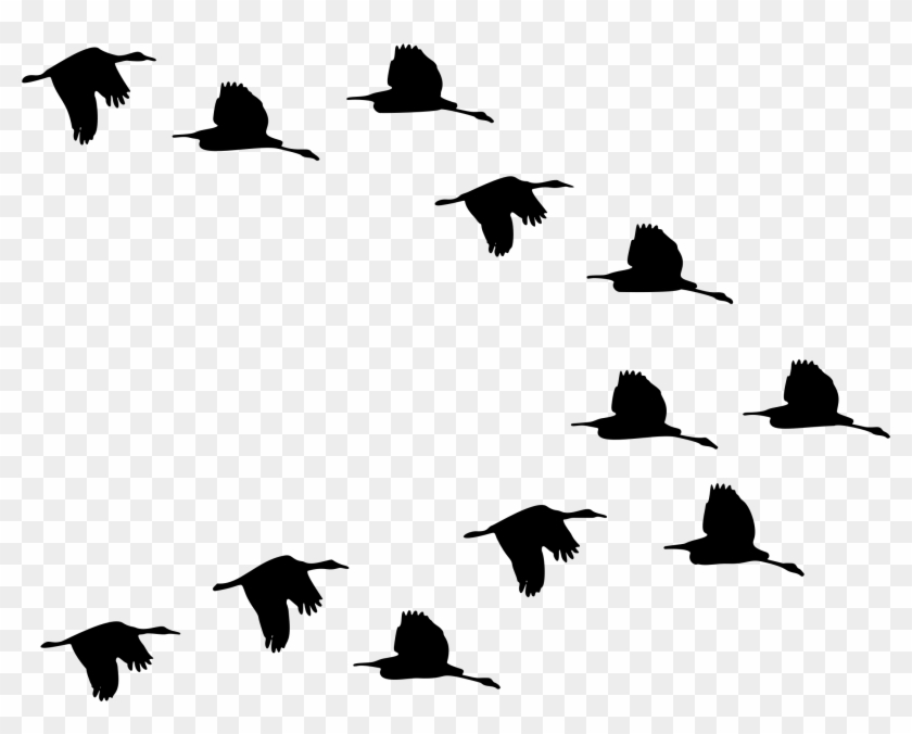 Flock Of Ducks Flying Silhouette Icons Png - Ducks Flying Silhouette #284862