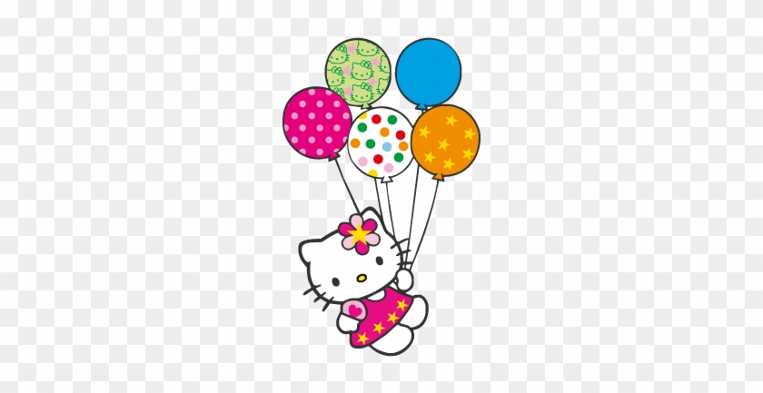 Hello Kitty Con Globitos Vector Logo - Hello Kitty With Balloons #284896