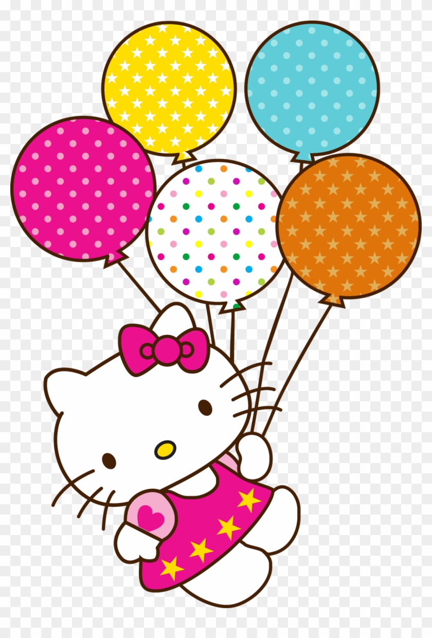 Free Hello Kitty Clipart Image - Hello Kitty With Balloons Png #284898