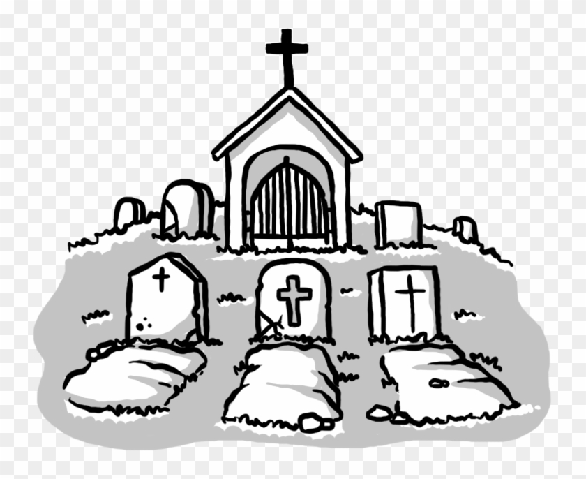 Cemetery Grave Drawing Tomb Clip Art - Drawing Of A Cemetery #285005