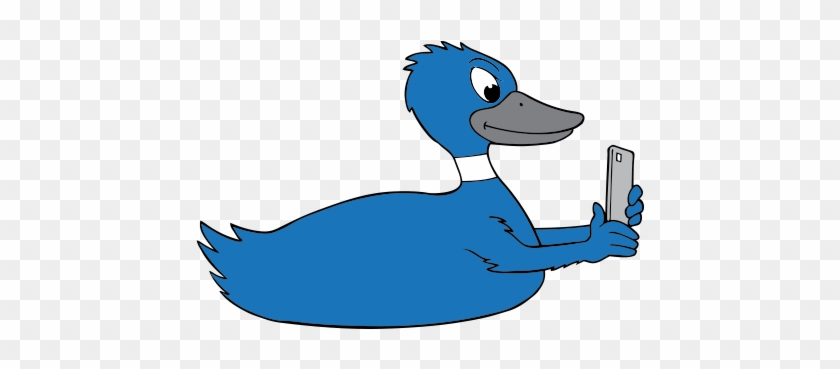 Duck On Phone - Blue Duck #285015