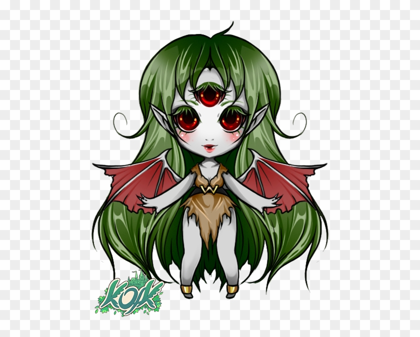 Chibi Manga Gargoyle Demon Girl - Cartoon #285058