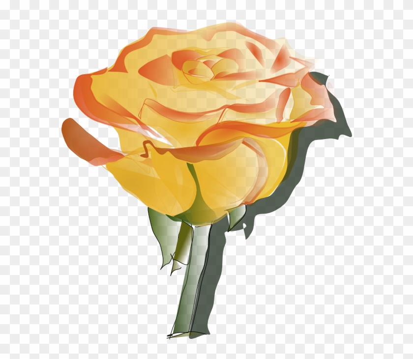 Orange Flower Clipart Animated Flower - Yellow Rose Tattoo Designs #285148