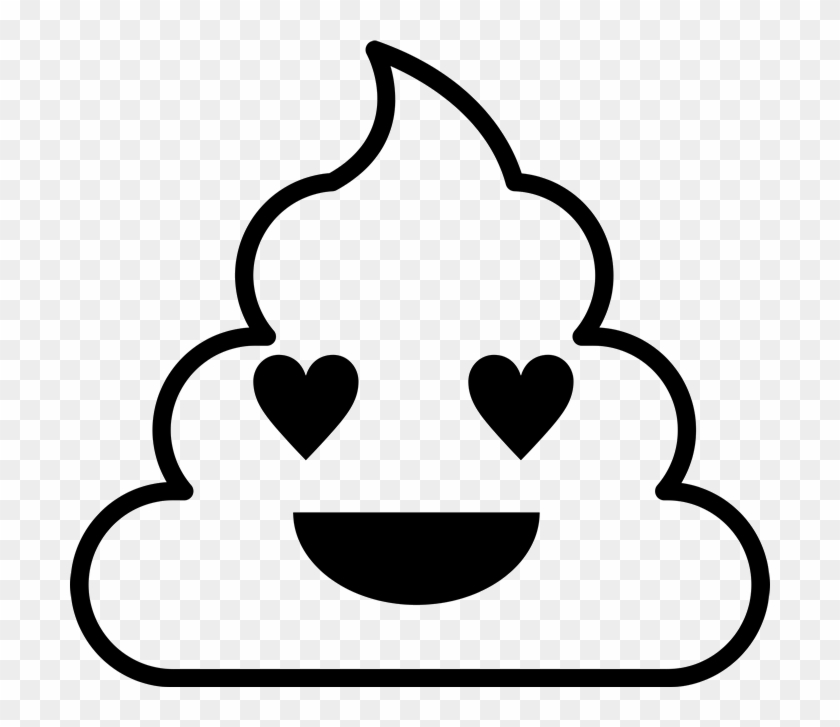 Smiling With Heart Eyes Poop Emoji Rubber Stamp - Poop Emoji Coloring Pages #285216