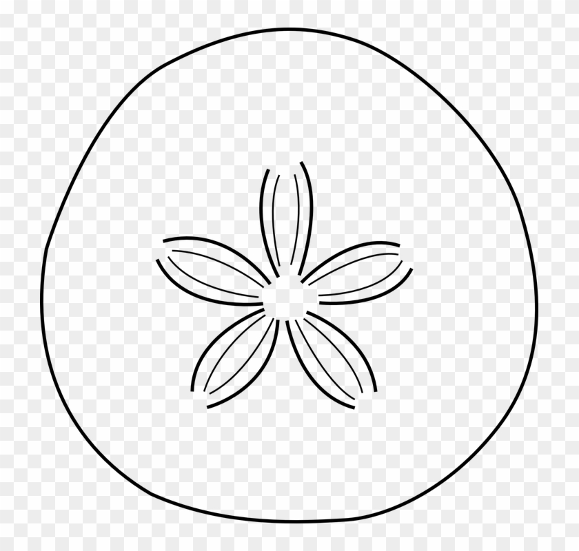 Lotus Flower Outline 21, Buy Clip Art - Sand Dollar Clipart #285393