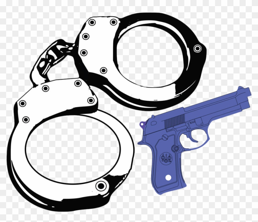 Police Officer Handcuffs Firearm Clip Art - Police Officer Handcuffs Firearm Clip Art #285484