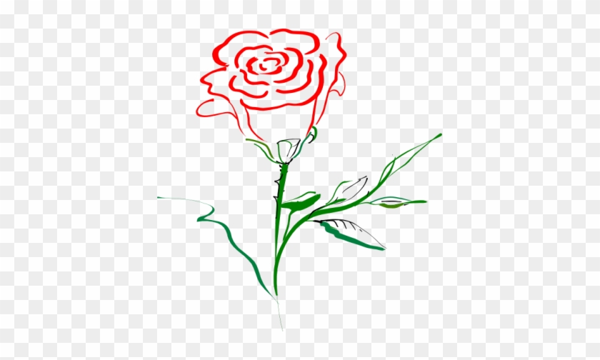 Rose Outline Clip Art At Clker - Rose Clip Art #285410