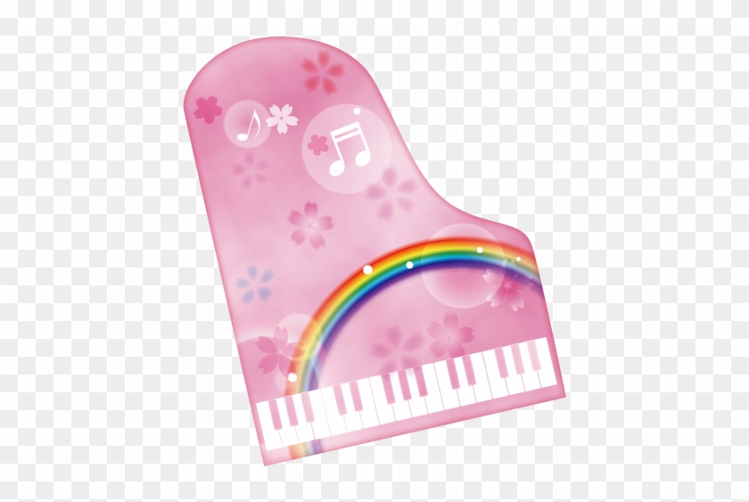 ピアノと桜 虹のイラスト【透過png、jpeg】 - Piano #285418