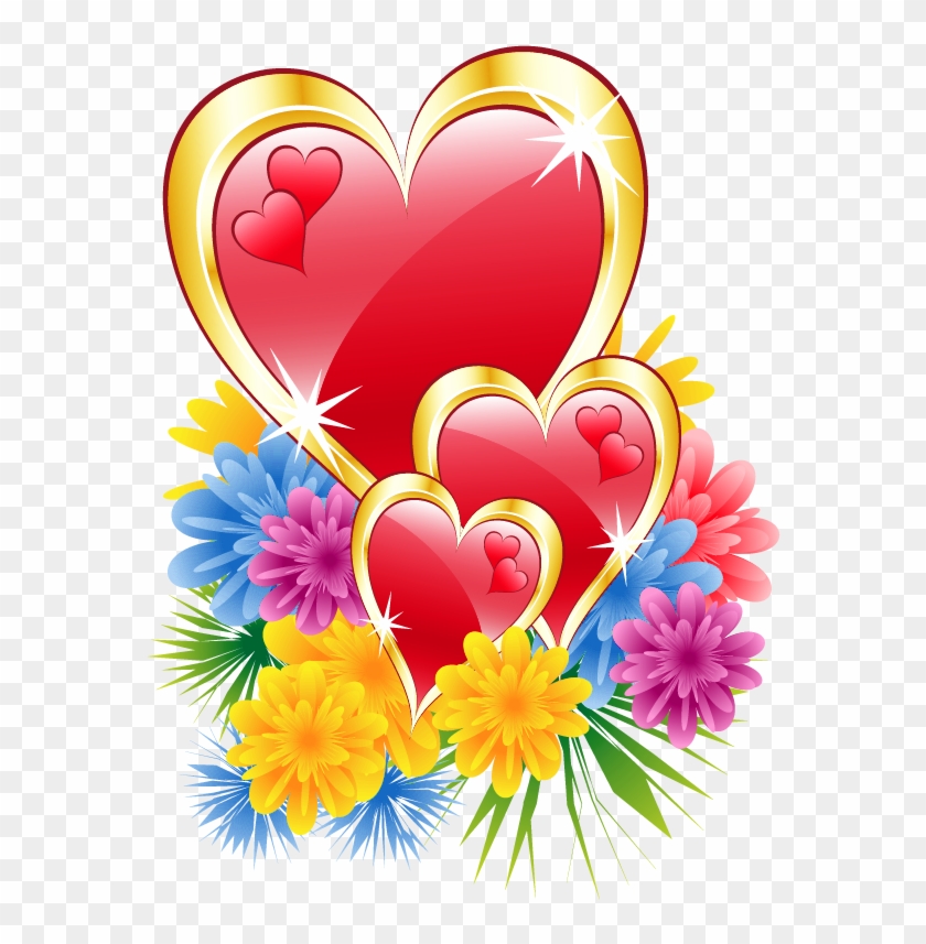 Hearts Clipart Flower Heart - Flower Hearts Png #285531