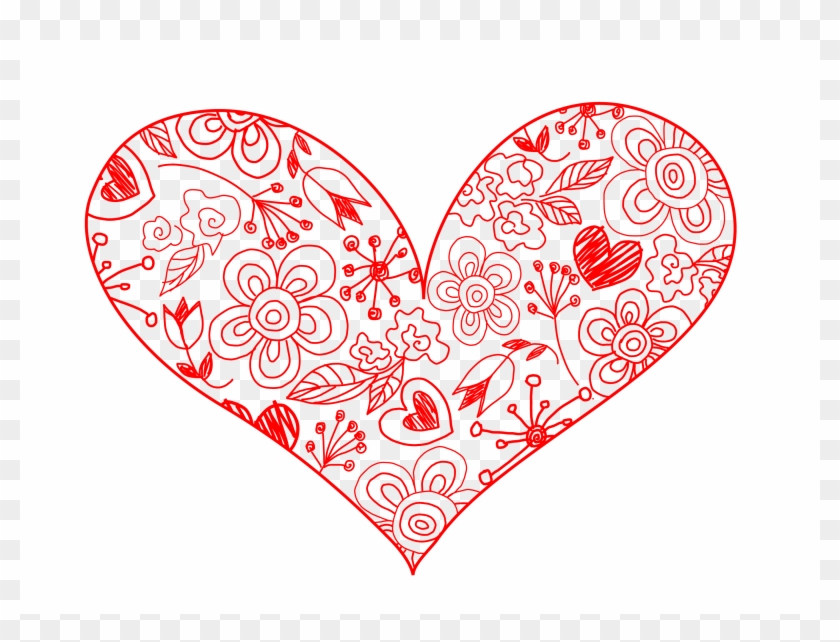 Hearts Clipart Pretty Heart - Adult Valentines Day Coloring Pages #285569