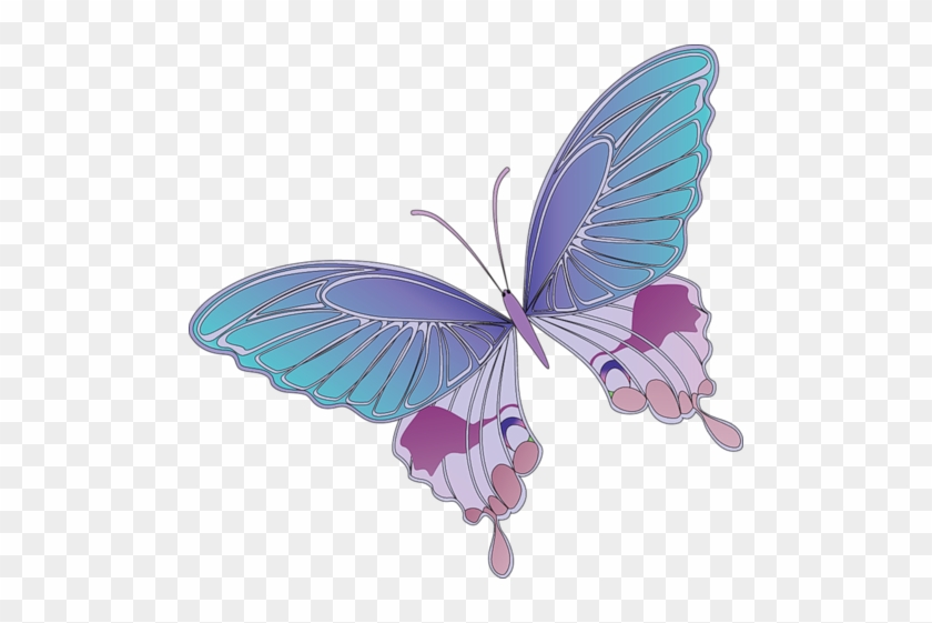 Cartoon Blue And Purple Butterfly Clipart - Cartoon Butterfly Png #285756