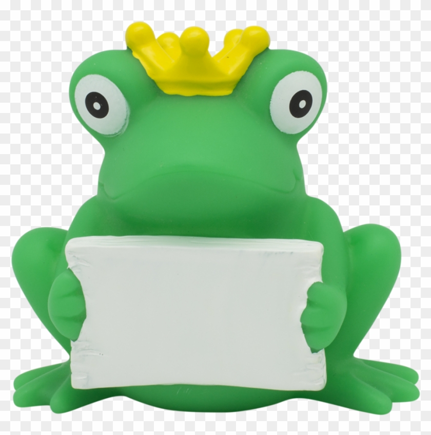 Frog Rubber Duck With Greeting Sign By Lilalu - Rubber Duck #285997
