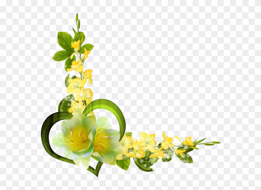 Corners, Corners, Borders - Corner Yellow Flower Borders Png #286038