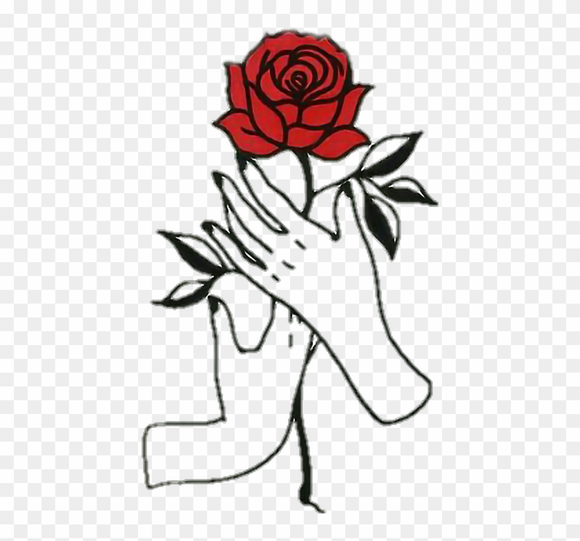 Rose Hands Aesthetic Tumblr Draw - Aesthetic Tumblr Transparent Rose.