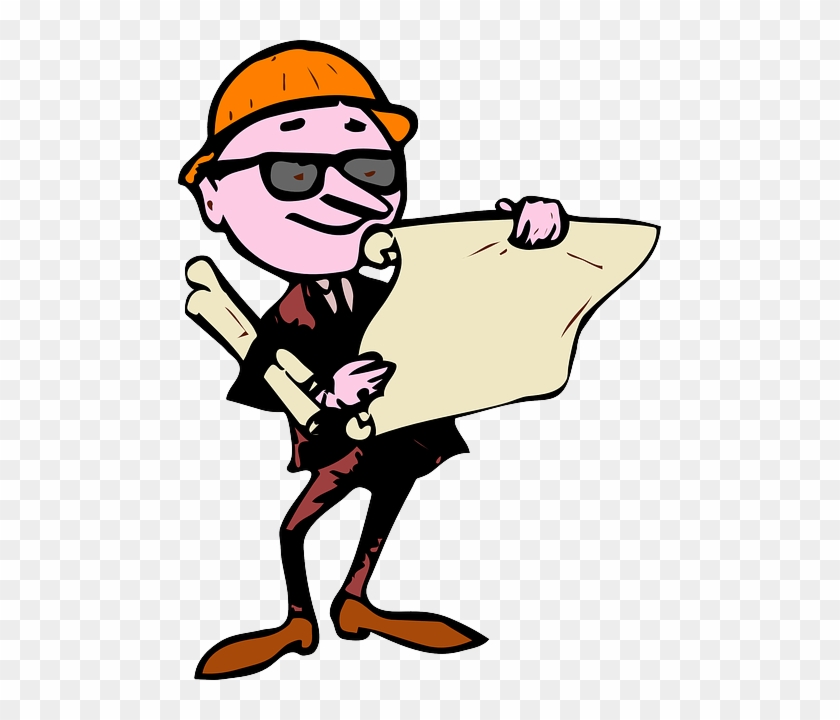 Cartoon Building, House, Computer, People, Man, Cartoon - Engineer Clipart Png #286354