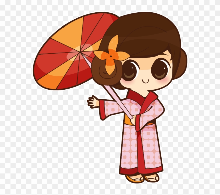 Japanese Woman With Salver - Japanese Cartoon #286542