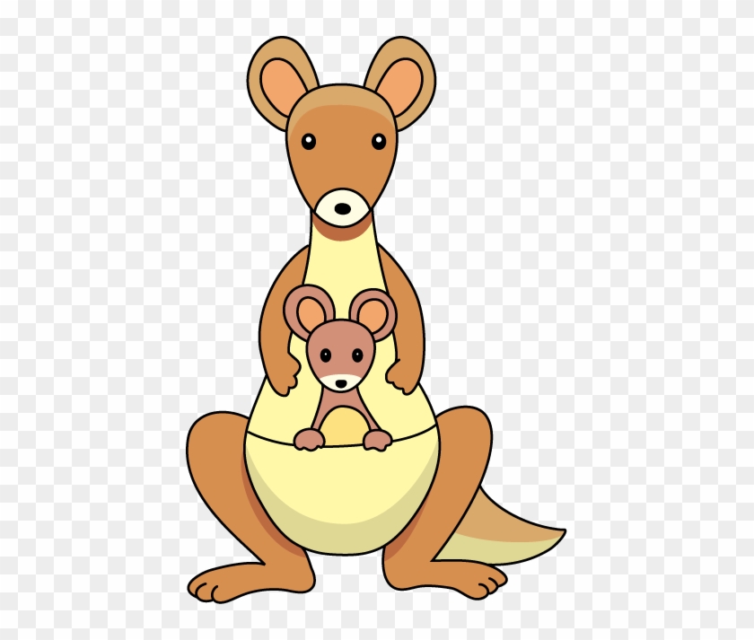 Kangaroo Clipart Kangaroo Baby In Pouch - Kangaroo And Baby Clipart #286556