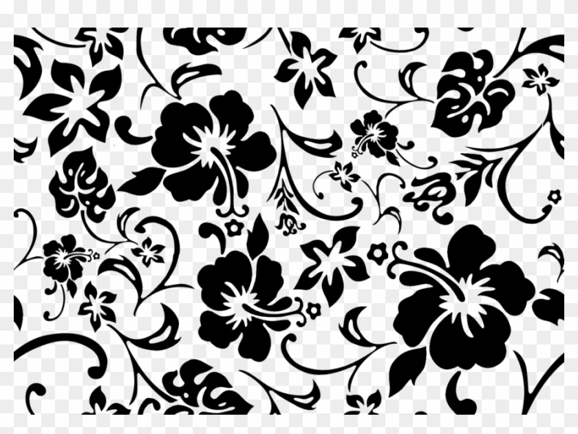 Hibiscus Tiled Background By Pints1ze - Cute Black And White Tumblr Background Patterns #286599