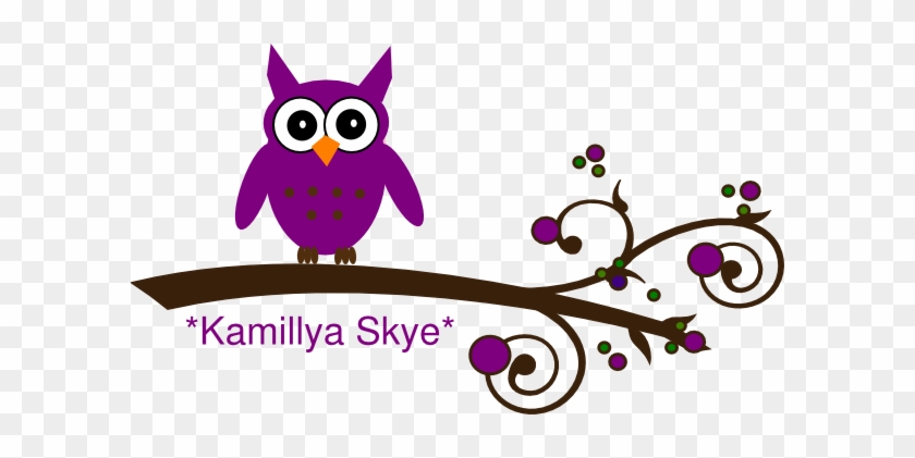 Purple Owl On Branch Clip Art At Clker - Cpotb Niedliche Lila Grußkarte #286992