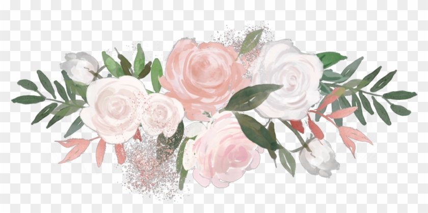 Flower Overlay Rose Aesthetic Painting Pink Green White - Romantic Bloom #287030