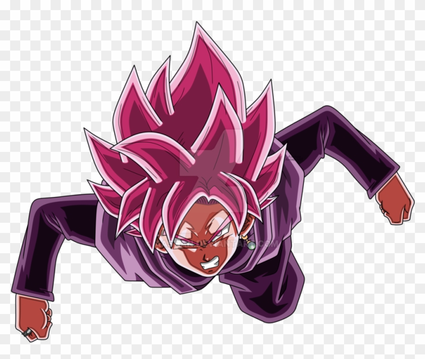 Goku Black Super Saiyan Rose Colored By Aashananimeart - Black Goku Ssj Rose Png #287038