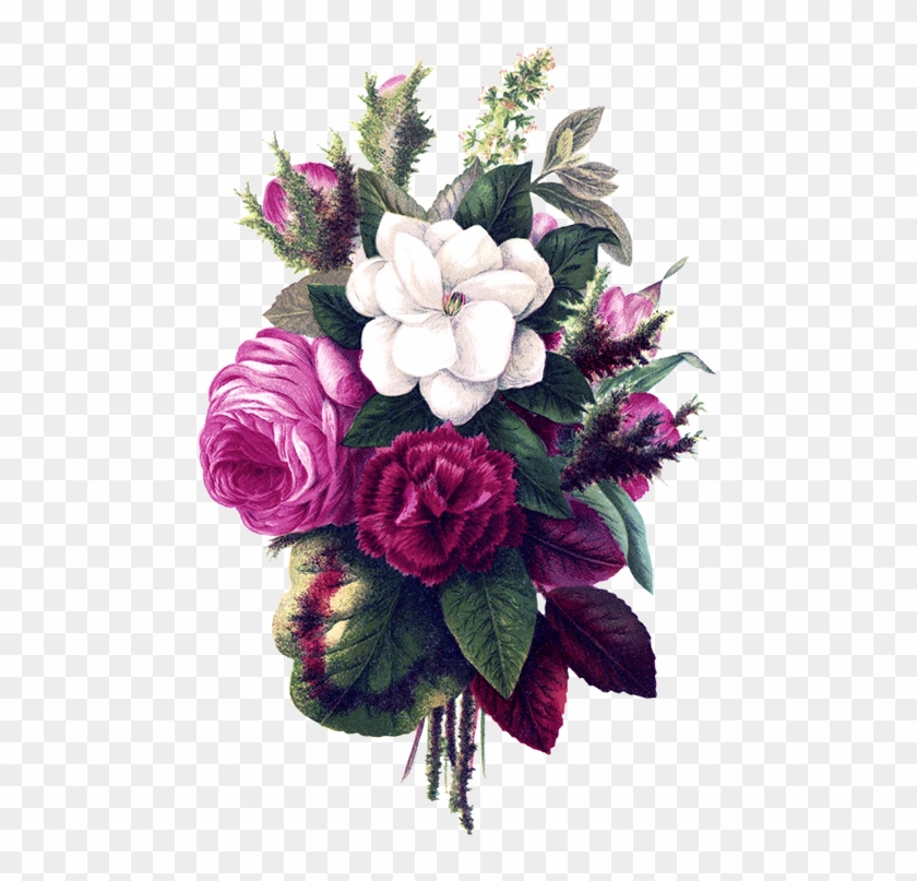 Flower Bouquet Pink Flowers - Purple Flower Vintage Png #287068