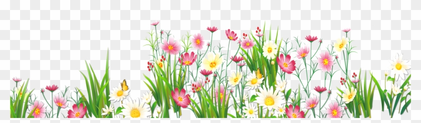 Flowers And Grass Png Picture Clipart - Spring Flowers Transparent Background #287258
