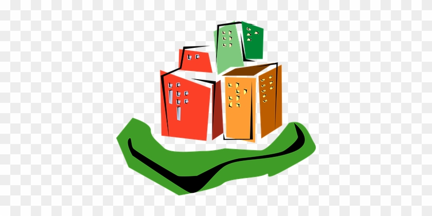Buildings, Green, Orange, Grass - Bangunan Abstrak #287374