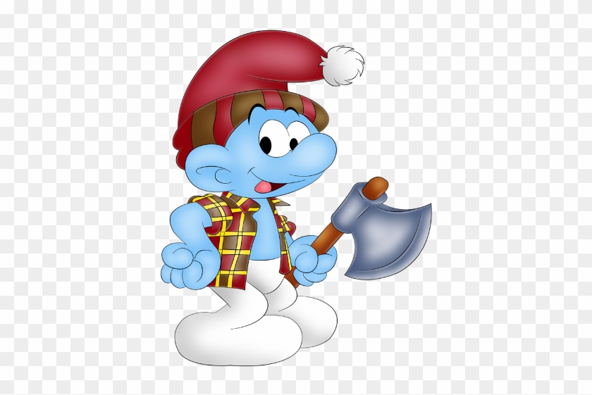 Funny Doctor Smurf Carrying Blue Axe - Cartoon #287443