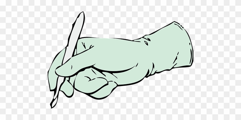 Scalpel Hand Gloved Medical Doctor Surgery - Scalpel Clipart #287583